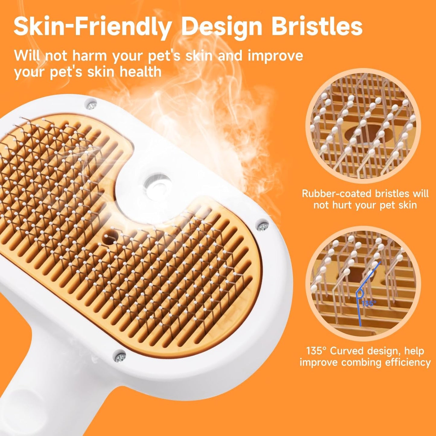 Revolutionary 3-In-1 Pet Grooming Steam Brush Set for Dogs & Cats - Effortless Hair Removal, Refreshing Mist, and Gentle Care in One Tool!