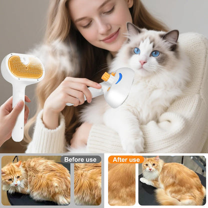 Revolutionary 3-In-1 Pet Grooming Steam Brush Set for Dogs & Cats - Effortless Hair Removal, Refreshing Mist, and Gentle Care in One Tool!