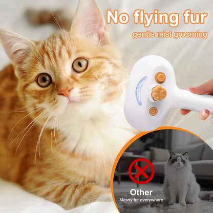Revolutionary 3-In-1 Pet Grooming Steam Brush Set for Dogs & Cats - Effortless Hair Removal, Refreshing Mist, and Gentle Care in One Tool!