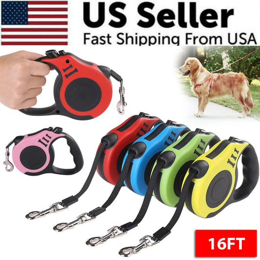 16.5FT Premium Automatic Retractable Dog Leash - Comfortable, Durable, and Safe Walking Lead for Your Pet