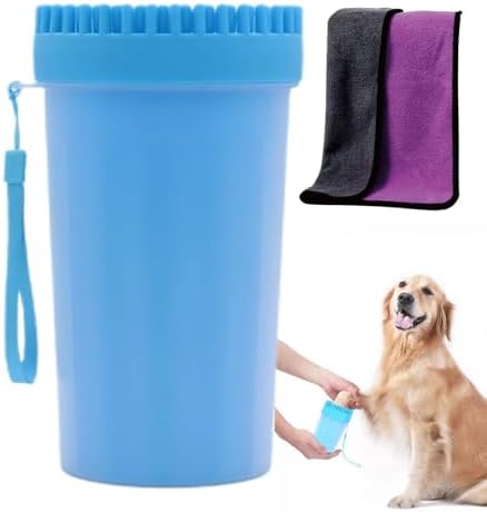 Keep Your Home Clean with the Mudbuster Portable Dog Paw Cleaner - Medium Size in Blue, Perfect for Active Dogs!