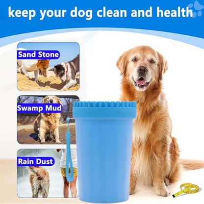 Keep Your Home Clean with the Mudbuster Portable Dog Paw Cleaner - Medium Size in Blue, Perfect for Active Dogs!