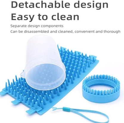 Keep Your Home Clean with the Mudbuster Portable Dog Paw Cleaner - Medium Size in Blue, Perfect for Active Dogs!