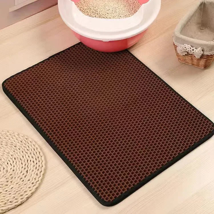 Double Layer Waterproof Cat Litter Mat - Non-Slip, Washable, and Gift-Ready for a Cleaner Home