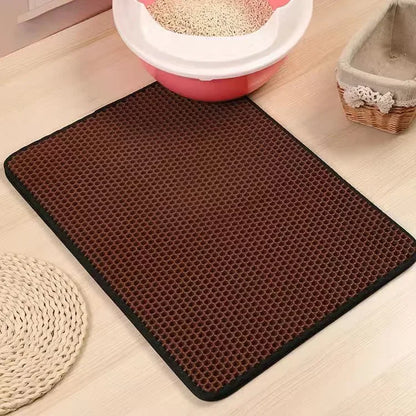 Double Layer Waterproof Cat Litter Mat - Non-Slip, Washable, and Gift-Ready for a Cleaner Home