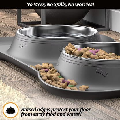 Ultimate 2-in-1 Slow Feeder Dog Bowl Set with Waterproof Silicone Mat - Perfect for All Breeds!