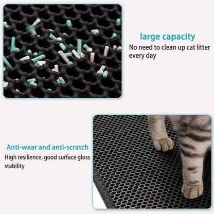 Double Layer Waterproof Cat Litter Mat - Non-Slip, Washable, and Gift-Ready for a Cleaner Home