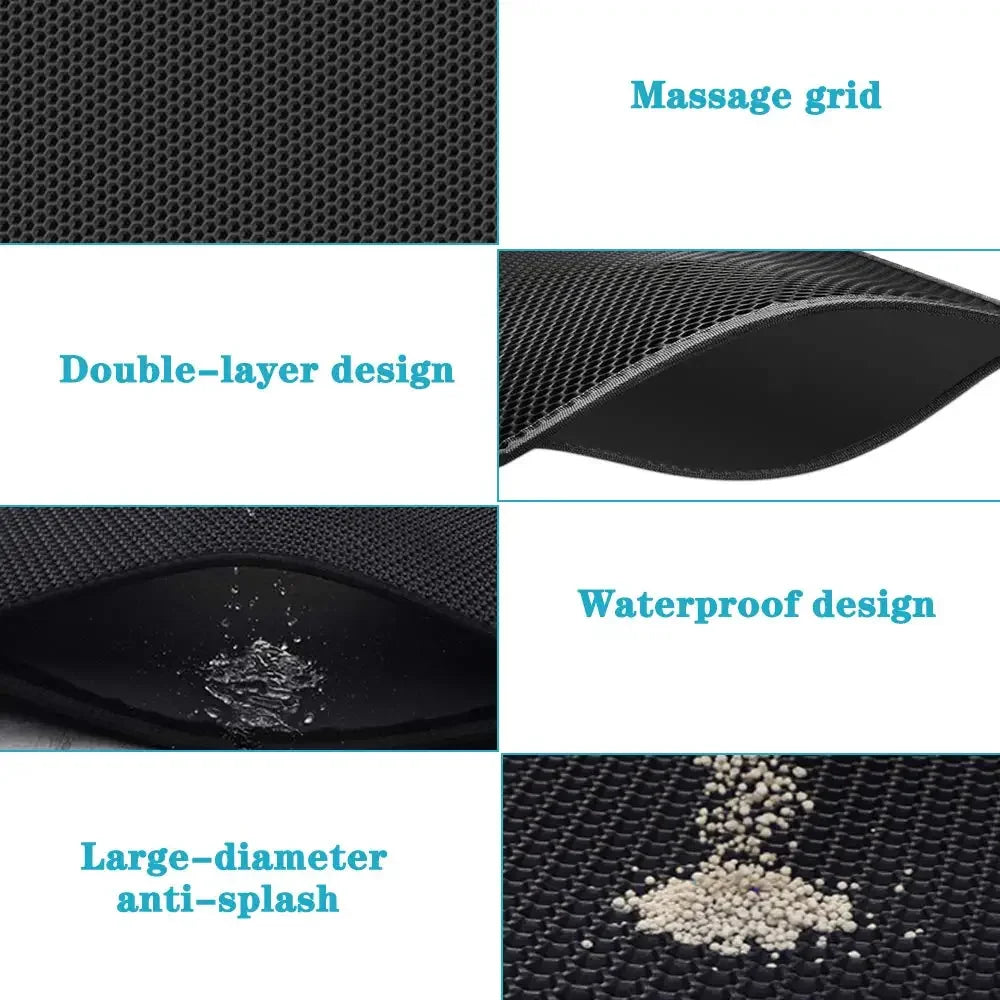Double Layer Waterproof Cat Litter Mat - Non-Slip, Washable, and Gift-Ready for a Cleaner Home