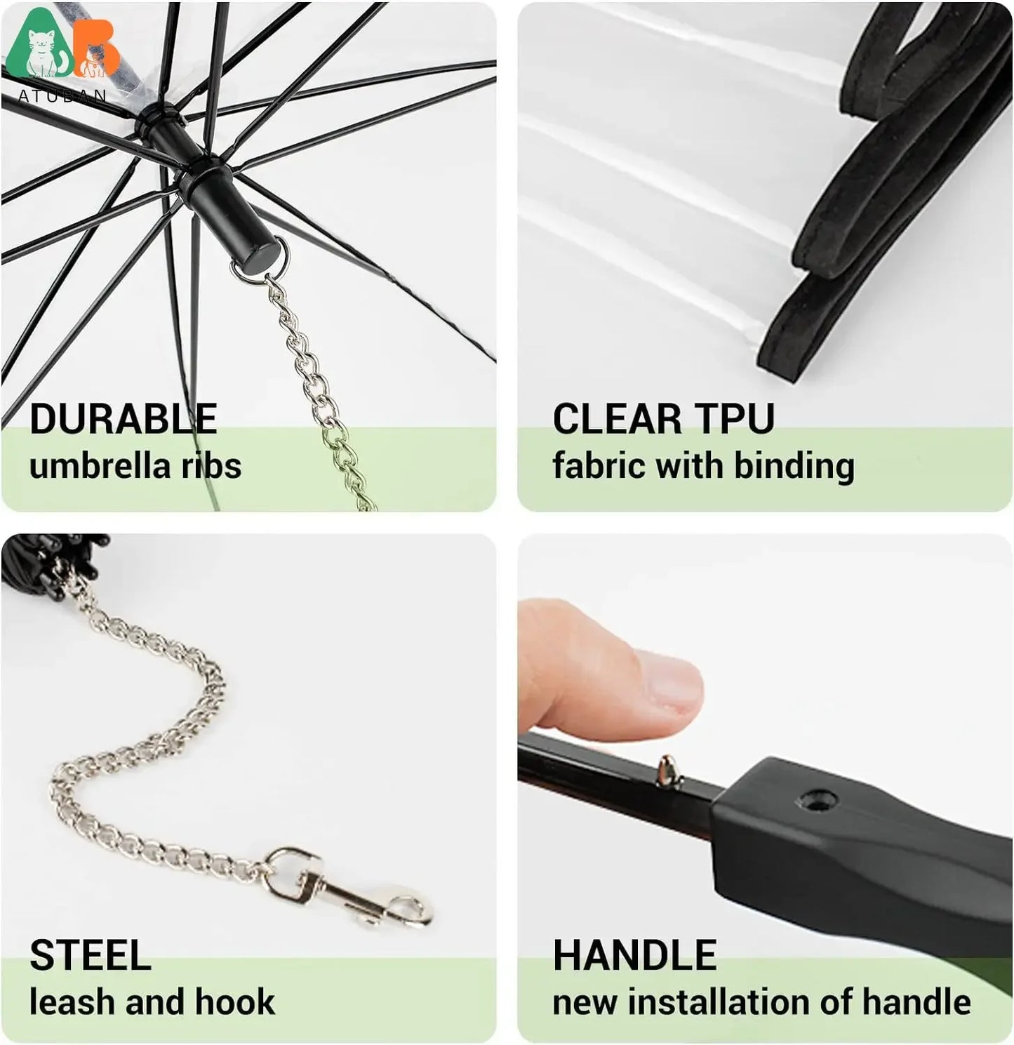 Keep Your Small Pets Dry with Our Stylish Dog Umbrella and Leash Combo - Perfect for Rainy Walks!