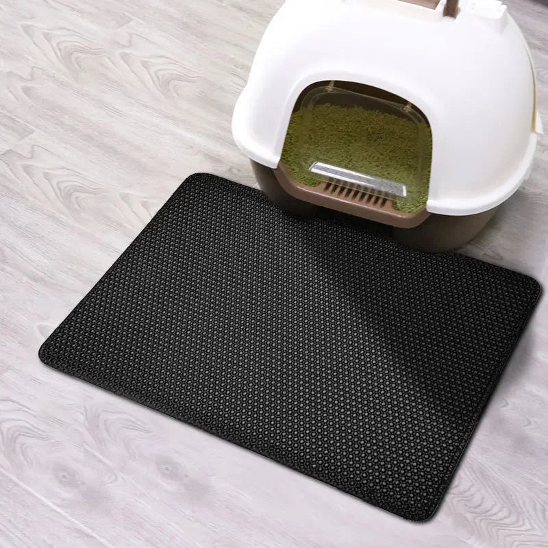 Double Layer Waterproof Cat Litter Mat - Non-Slip, Washable, and Gift-Ready for a Cleaner Home