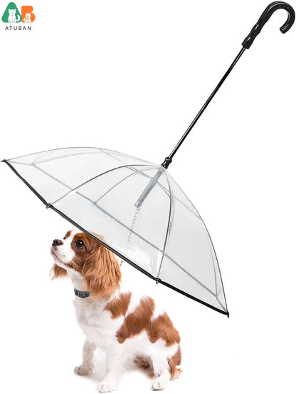 Keep Your Small Pets Dry with Our Stylish Dog Umbrella and Leash Combo - Perfect for Rainy Walks!